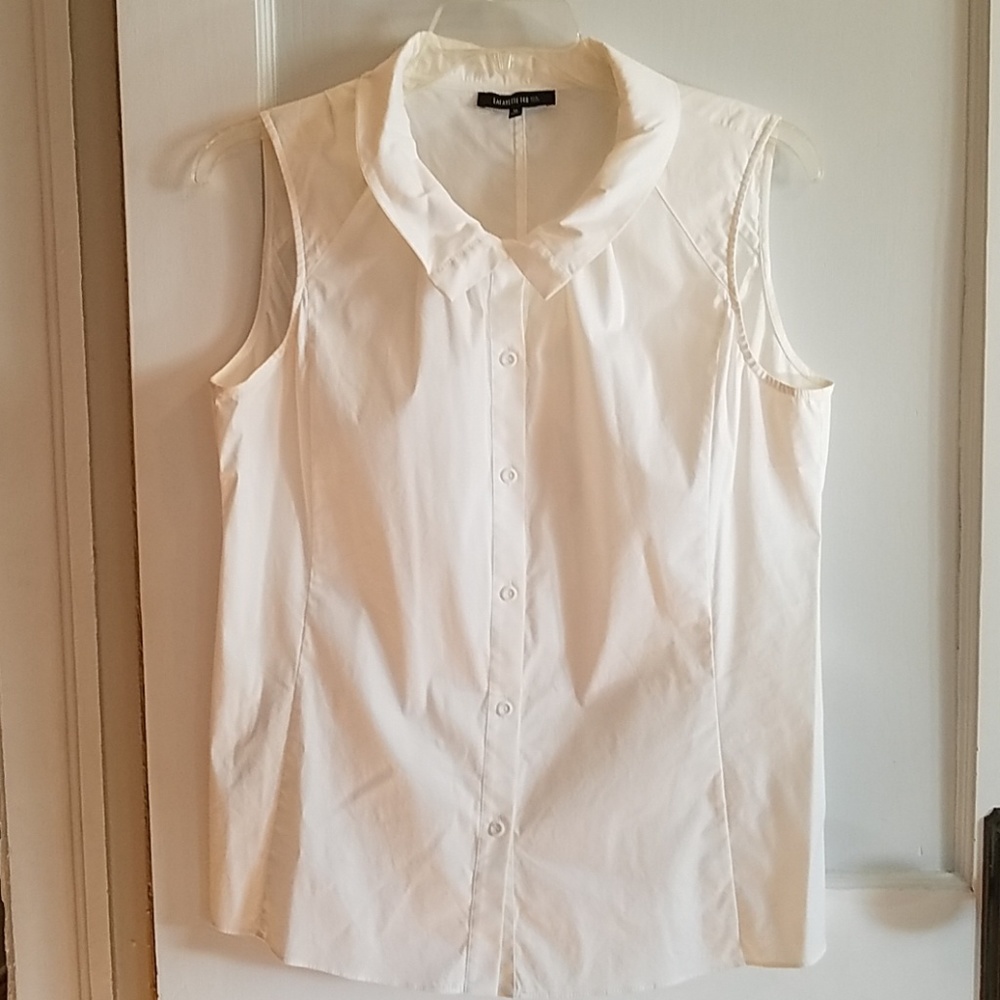 Lafayette 148 Classic White Sleevess Shirt